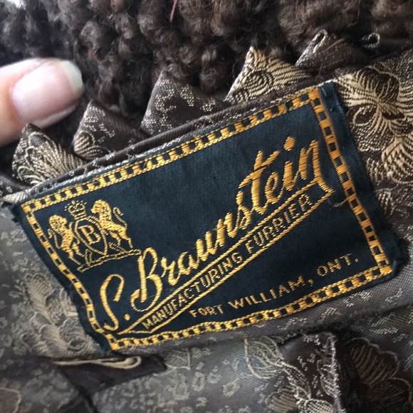 Mid-Century brown Persian lamb mink collar short coat - Picture 10 of 14